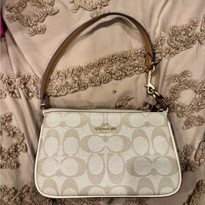 Coach Beige and Brown Shoulder Bag